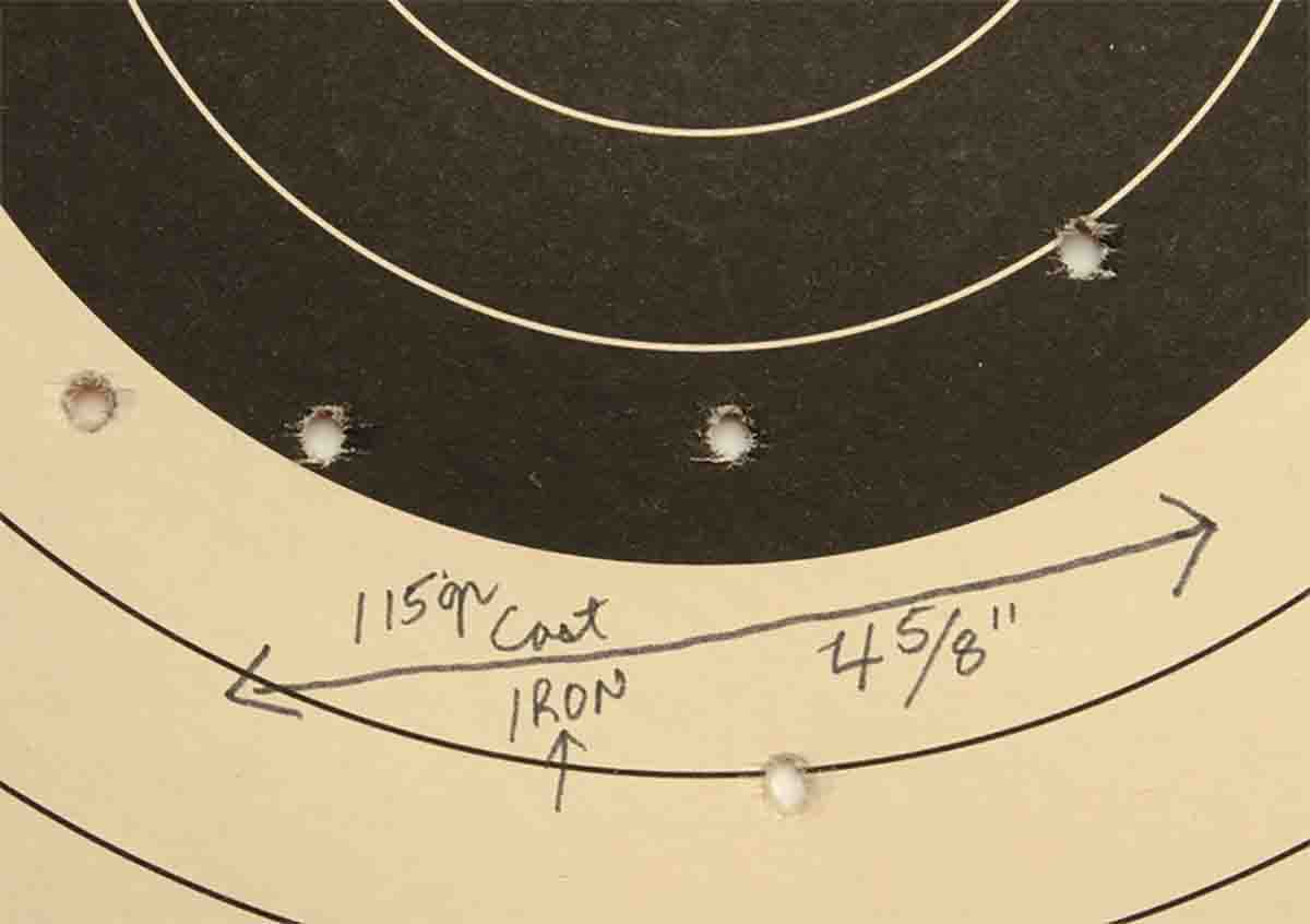 This group was about average with Inland .30 Carbines using the standard peep sight arrangement.